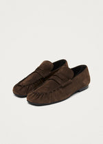 Carica l'immagine nel visualizzatore di Gallery, Aven Suede Brown Leather Loafers - Alohas
