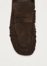 Carica l'immagine nel visualizzatore di Gallery, Aven Suede Brown Leather Loafers - Alohas
