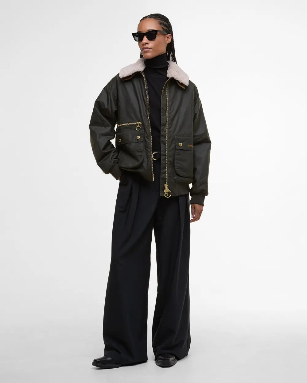 Maxine Waxed Bomber Jacket Archive Olive - Barbour