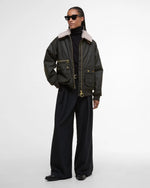 Carica l&#39;immagine nel visualizzatore di Gallery, Maxine Waxed Bomber Jacket Archive Olive - Barbour
