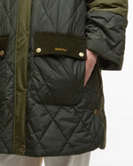Carica l&#39;immagine nel visualizzatore di Gallery, Elspeth Quilted Jacket Olive/Dark Moss/Ancient Tartan - Barbour
