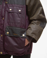 Carica l&#39;immagine nel visualizzatore di Gallery, Keeley Waxed Jacket Merlot/Rustic/Beech/Muted Tartan - Barbour
