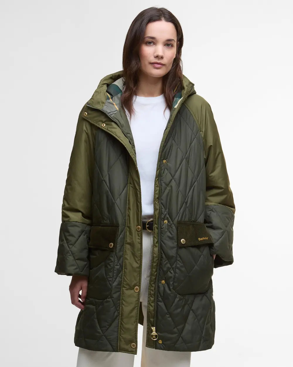Elspeth Quilted Jacket Olive/Dark Moss/Ancient Tartan - Barbour