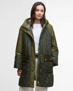 Carica l&#39;immagine nel visualizzatore di Gallery, Elspeth Quilted Jacket Olive/Dark Moss/Ancient Tartan - Barbour
