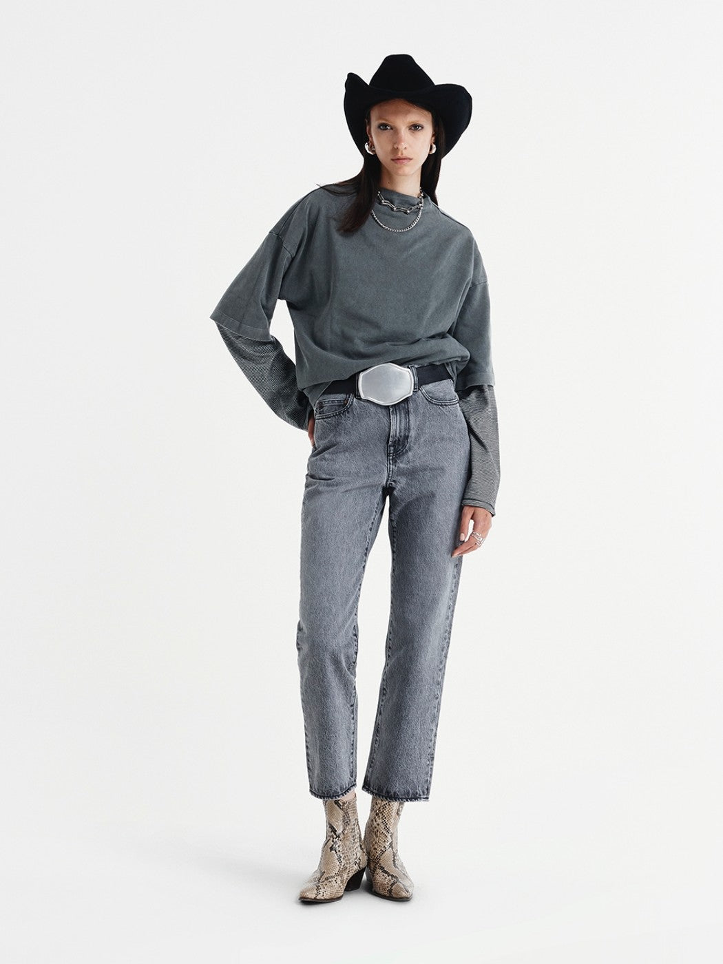 Grey Denim Pants - Washington Dee-Cee