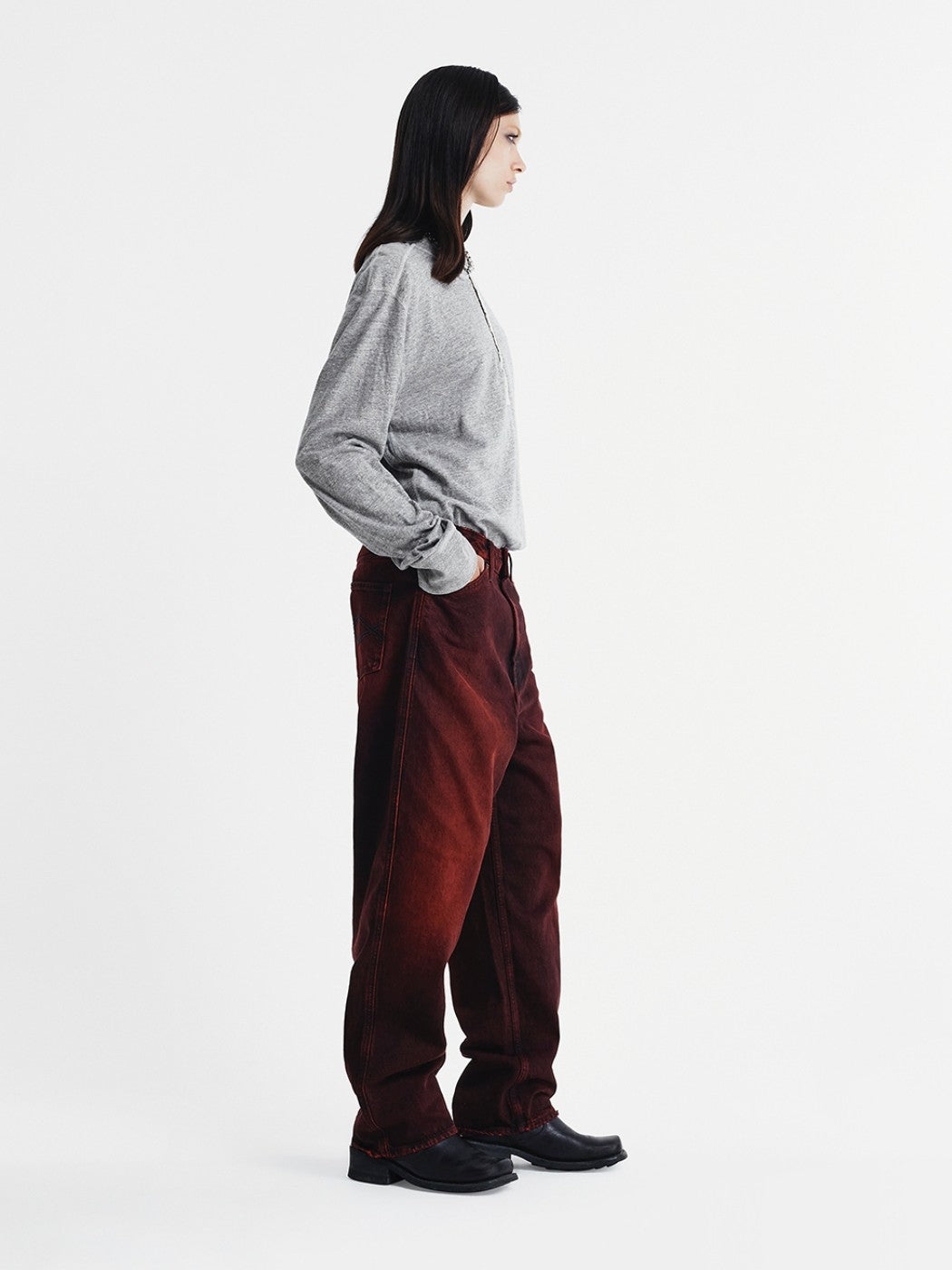 Red Spray Denim Pants - Washington Dee-Cee