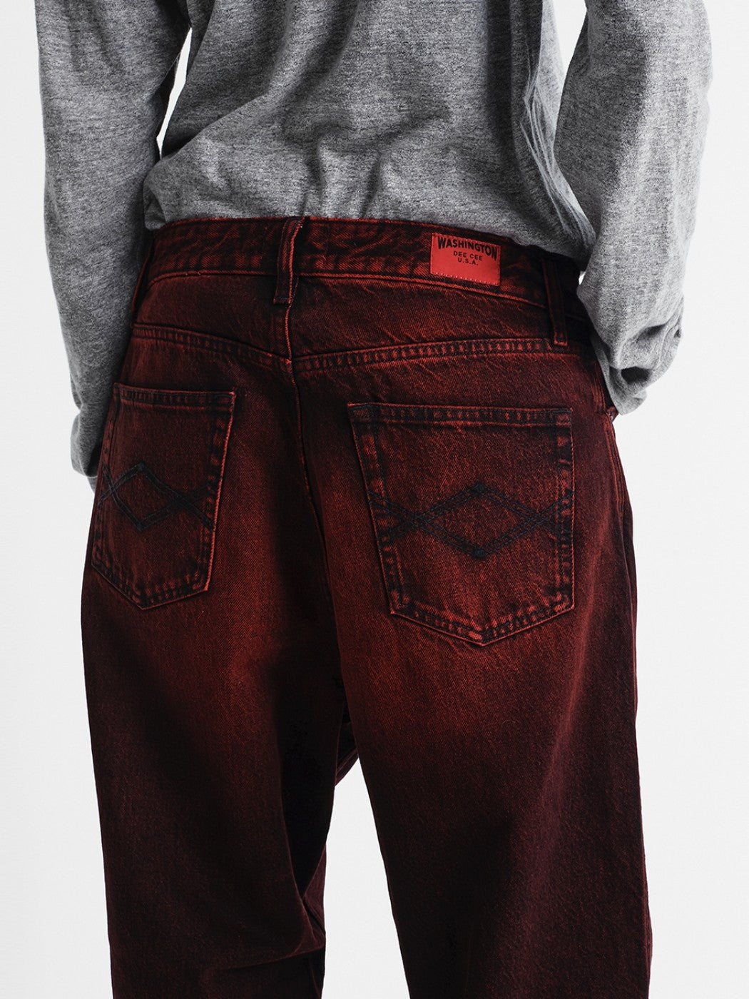 Red Spray Denim Pants - Washington Dee-Cee