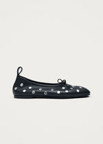 Carica l'immagine nel visualizzatore di Gallery, Rosalind All Studs Black Leather Ballet Flats - Alohas
