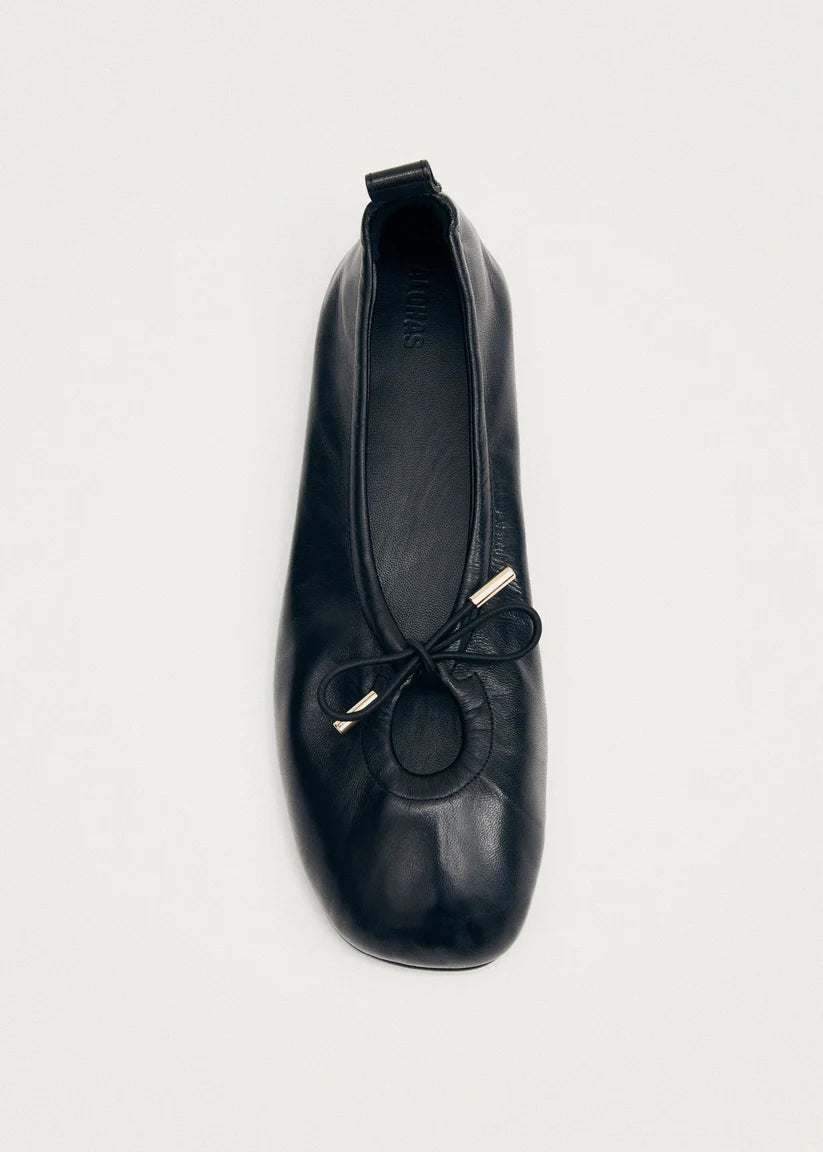 Rosalind Black Leather Ballet Flats - Alohas