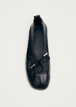 Carica l&#39;immagine nel visualizzatore di Gallery, Rosalind Black Leather Ballet Flats - Alohas
