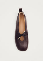 Carica l&#39;immagine nel visualizzatore di Gallery, Rosalind Brown Leather Ballet Flats - Alohas
