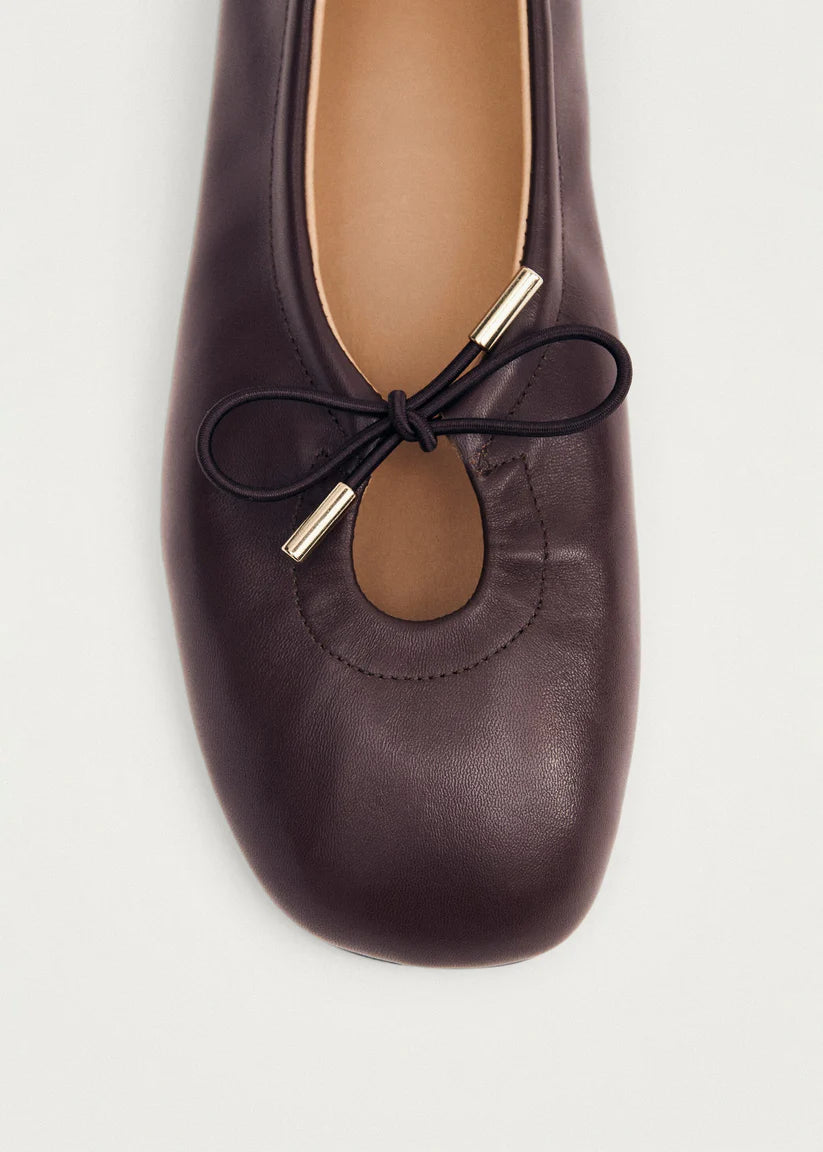 Rosalind Brown Leather Ballet Flats - Alohas