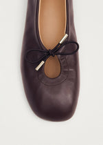 Carica l&#39;immagine nel visualizzatore di Gallery, Rosalind Brown Leather Ballet Flats - Alohas
