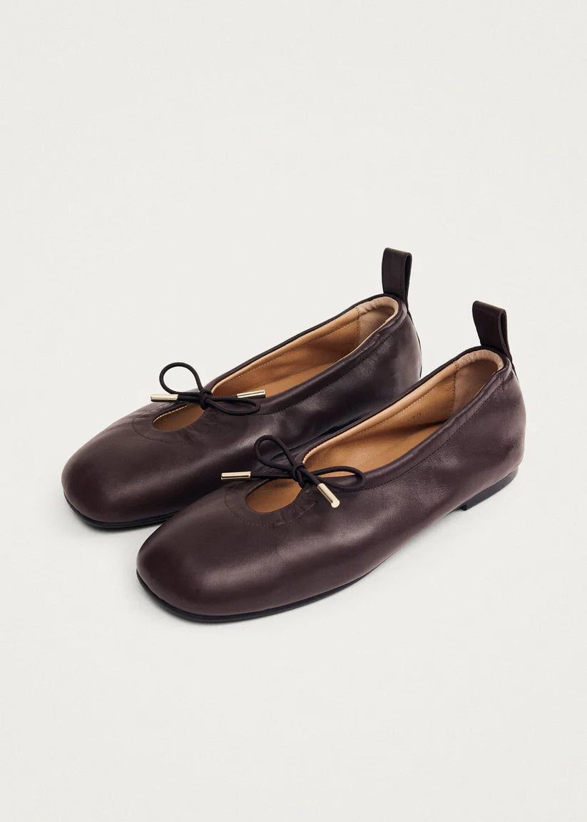 Rosalind Brown Leather Ballet Flats - Alohas