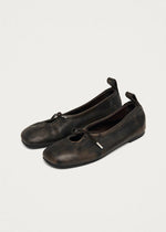Carica l'immagine nel visualizzatore di Gallery, Rosalind Vintage Effect Brown Leather Ballet Flats - Alohas
