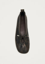 Carica l'immagine nel visualizzatore di Gallery, Rosalind Vintage Effect Brown Leather Ballet Flats - Alohas
