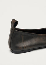 Carica l'immagine nel visualizzatore di Gallery, Rosalind Vintage Effect Brown Leather Ballet Flats - Alohas
