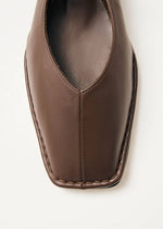 Carica l&#39;immagine nel visualizzatore di Gallery, Sway Chestnut Brown	Leather Ballet Flats - Alohas
