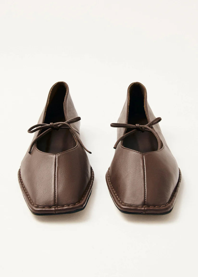 Sway Chestnut Brown	Leather Ballet Flats - Alohas