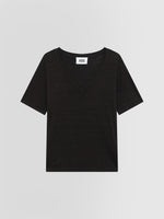 Carica l'immagine nel visualizzatore di Gallery, T-shirt In Lino Stretch Nero - Alpha Studio

