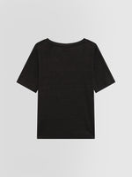 Carica l'immagine nel visualizzatore di Gallery, T-shirt In Lino Stretch Nero - Alpha Studio
