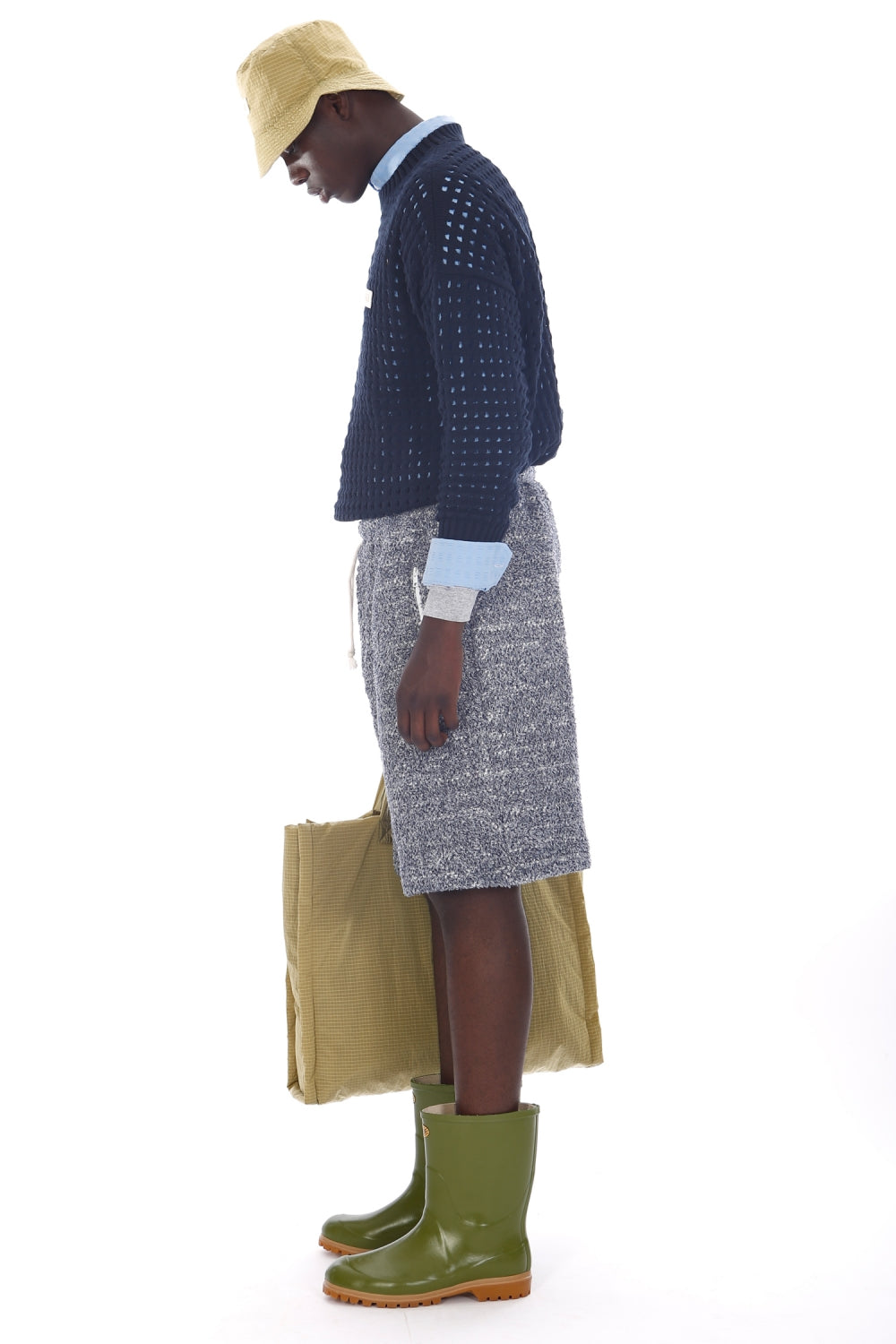 Perforated Sweater Navy - LC23