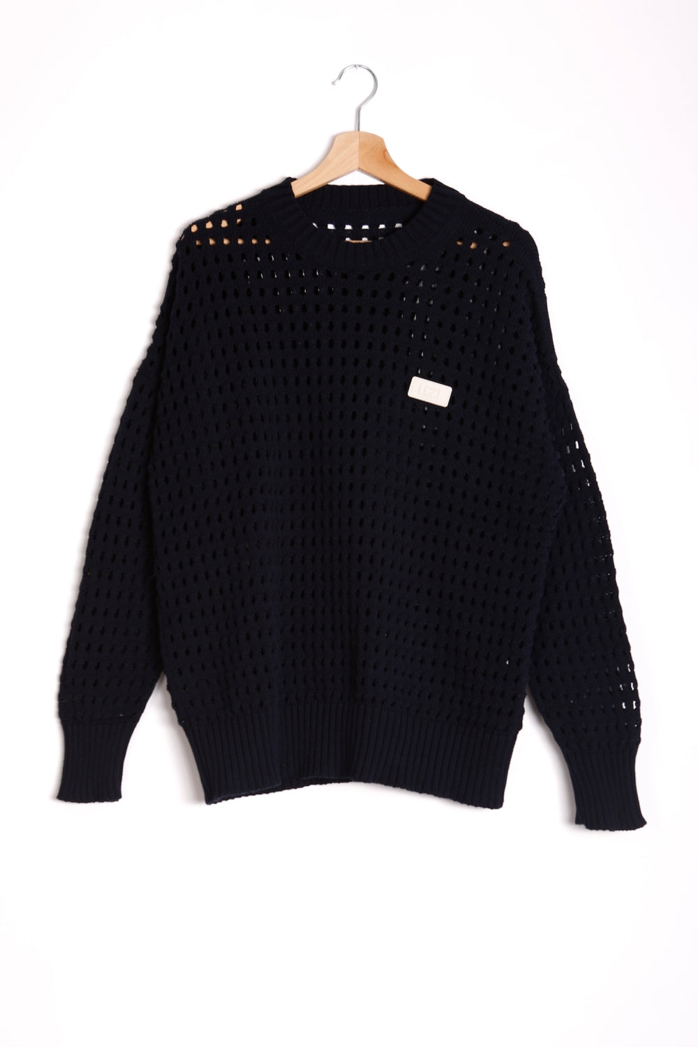 Perforated Sweater Navy - LC23