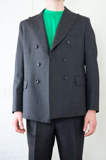 Carica l&#39;immagine nel visualizzatore di Gallery, Blazer doppio petto Gessato marrone con riga rossa - LC23
